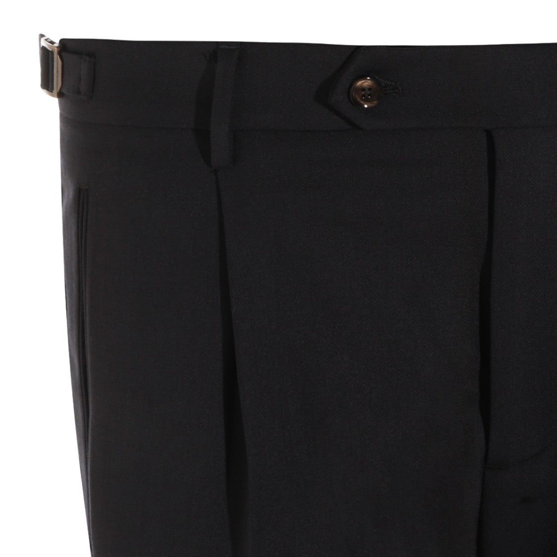 Berwich Tailored Black Trousers With Adjustable Waistband