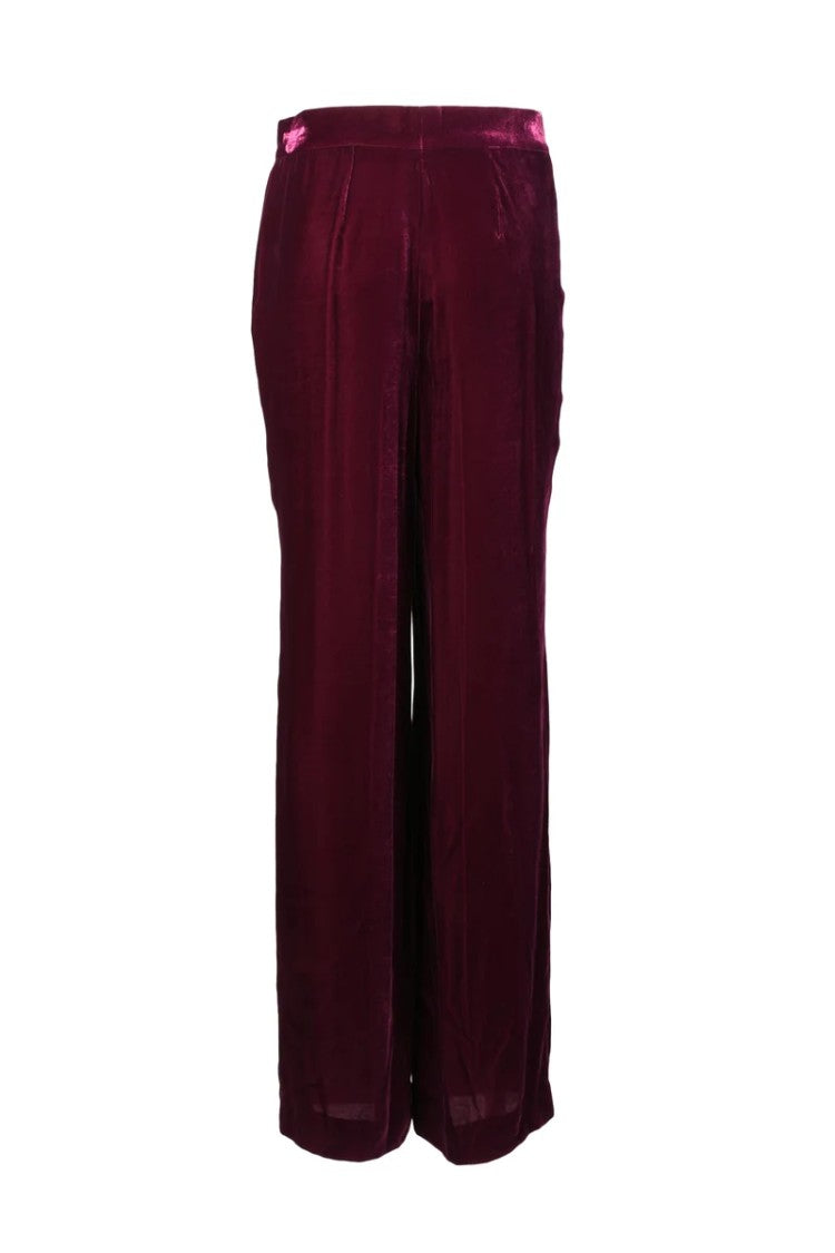 Stella Mccartney Wide Leg Velvet Trousers - Red