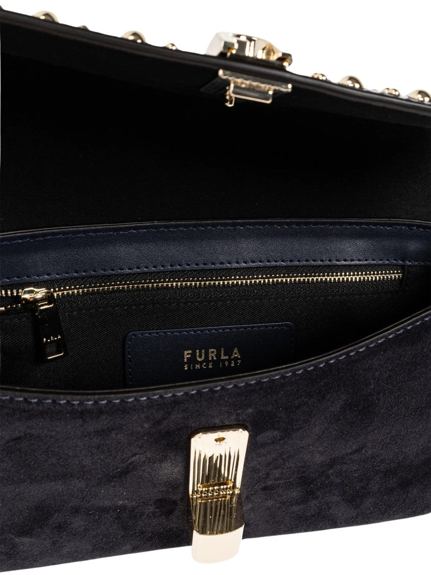 Furla Iride S Rectangular Suede Shoulder Bag