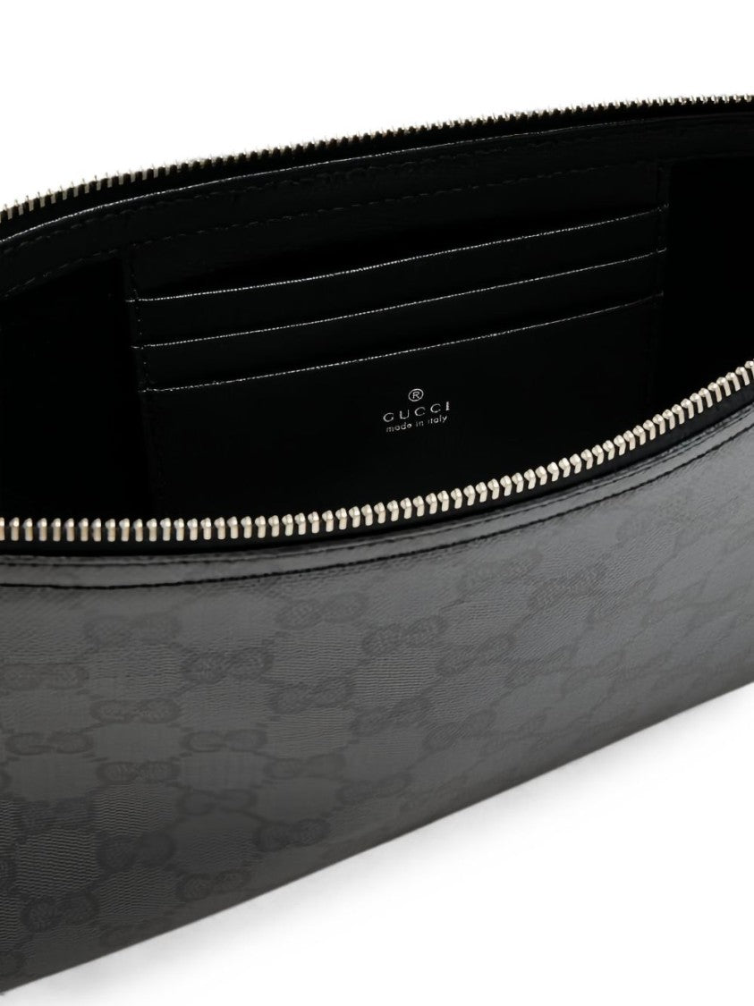 Gucci Rectangular Black Monogram Shoulder Bag