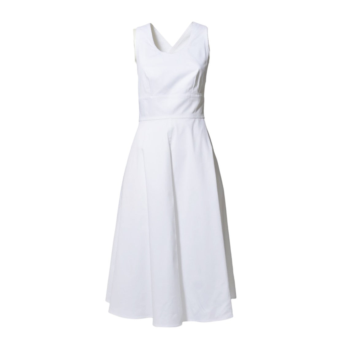 Aspesi White Cotton Pique Midi Dress