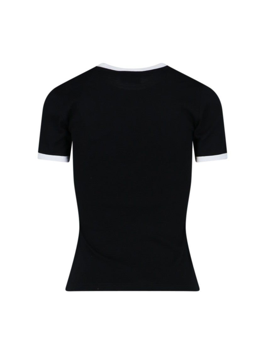 Courrèges Black Cotton Logo T-Shirt