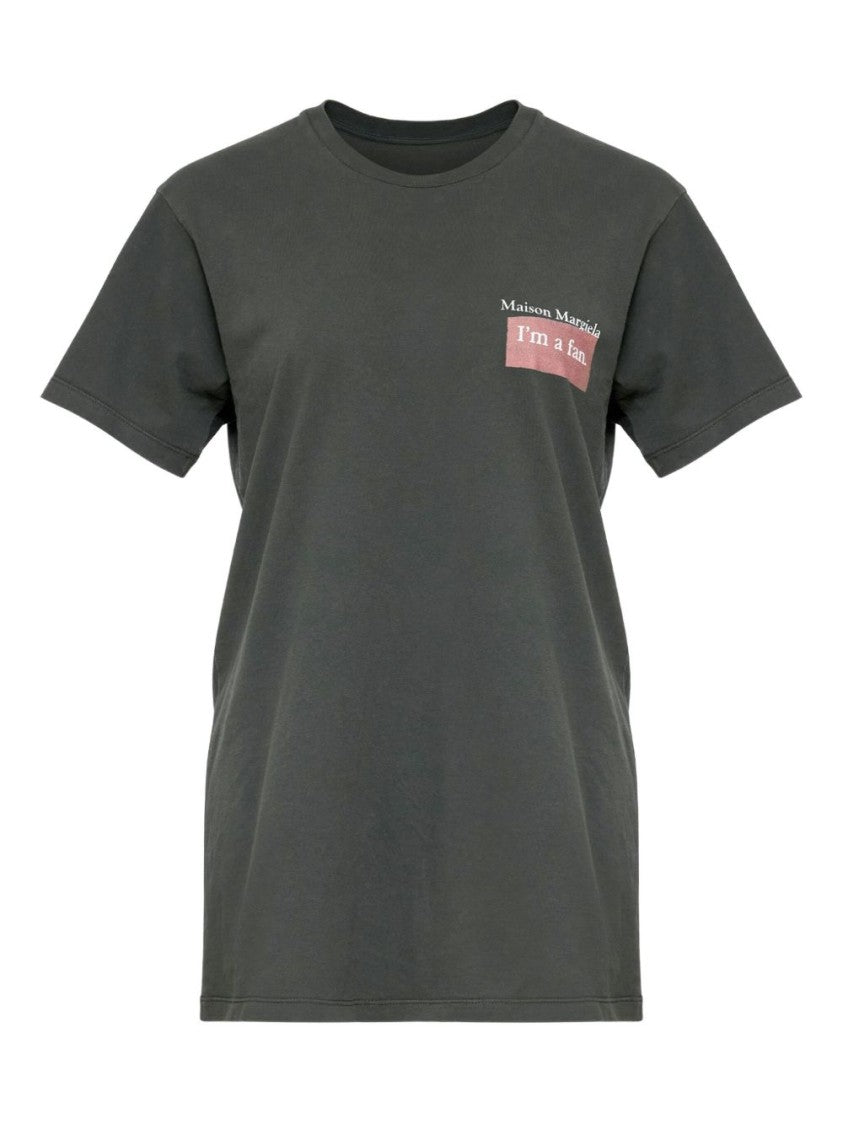 Maison Margiela Gray Cotton T-Shirt With Rectangular Patch