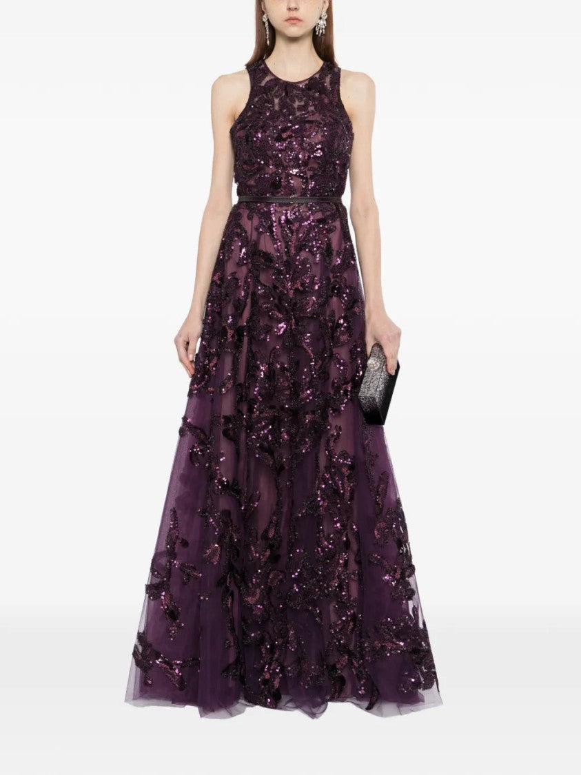 Saiid Kobeisy Embroidered Tulle Long Dress