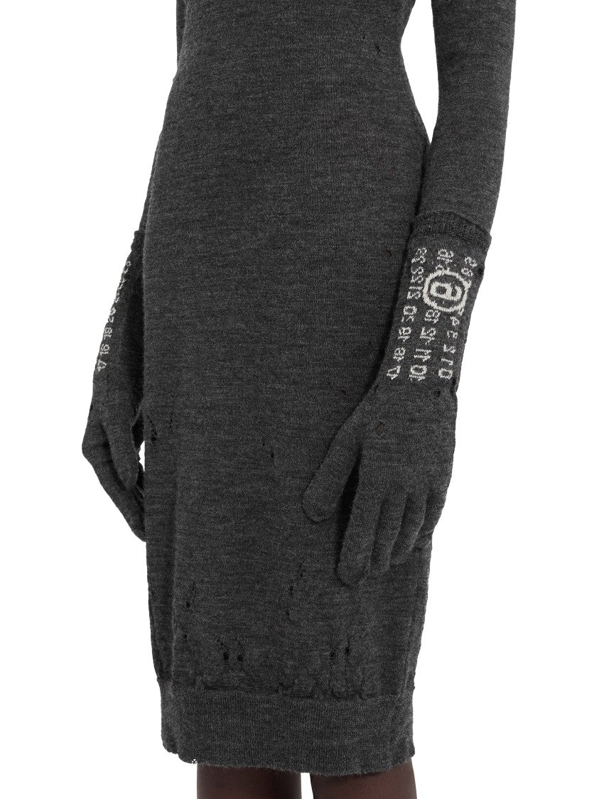 Mm6 By Maison Margiela Ribbed Cuff Virgin Wool Gloves