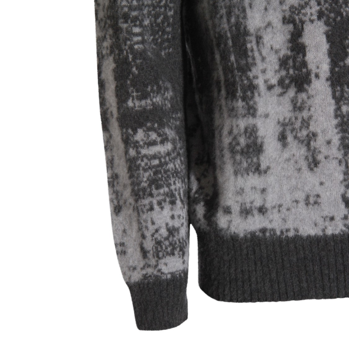 Piacenza Cashmere High Turtleneck Sweater With Textured Abstract Pattern