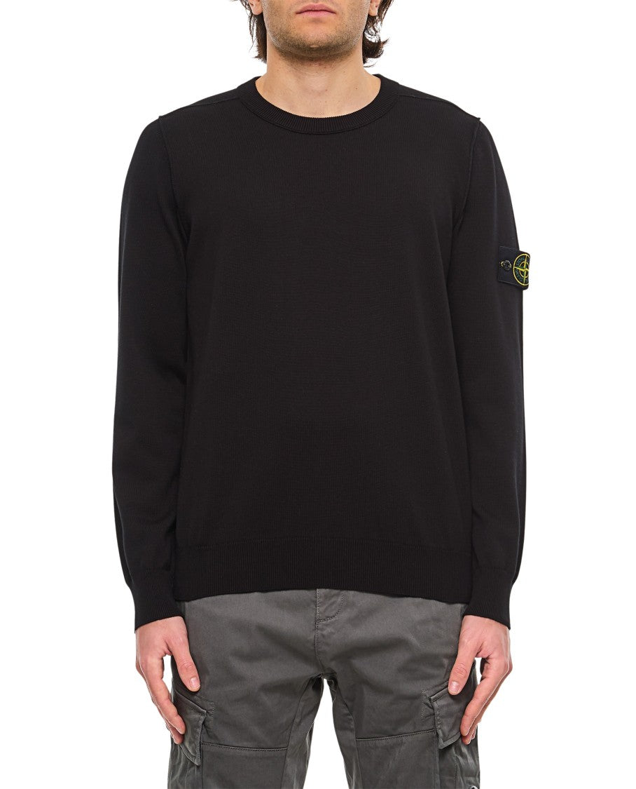 Stone Island Crewneck Sweatshirt With Topstitched Details