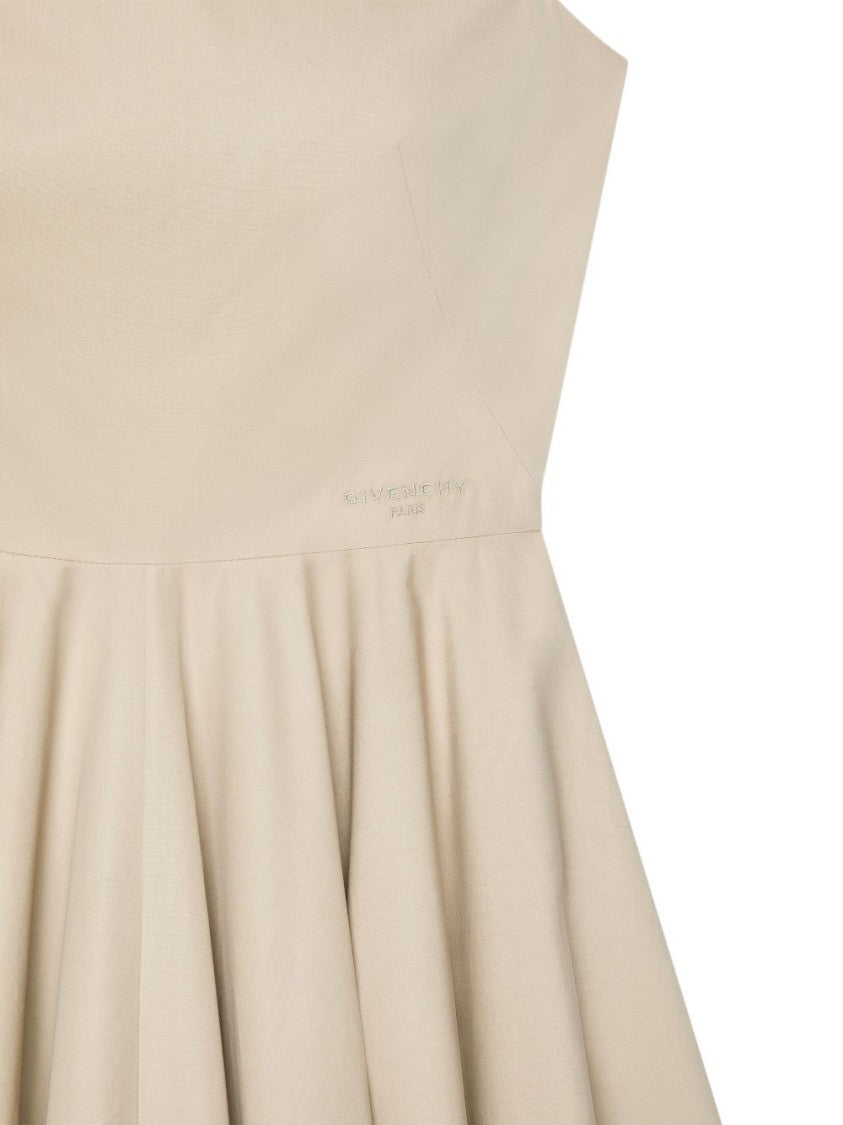 Givenchy Fitted Midi Dress With Pleated Skirt And Spaghetti Straps