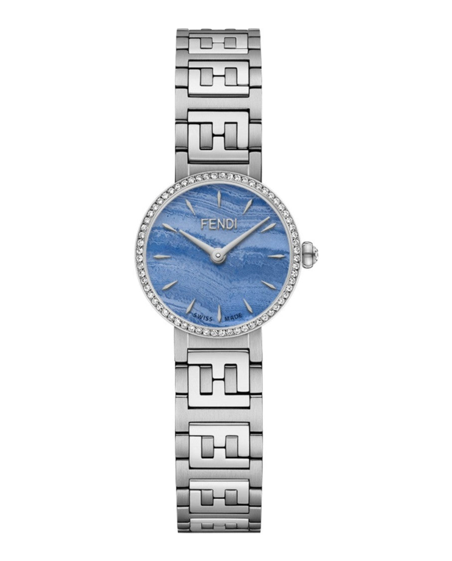 Fendi Swiss-Made Quartz Watch With Blue Chalcedony Dial And Diamond Accents