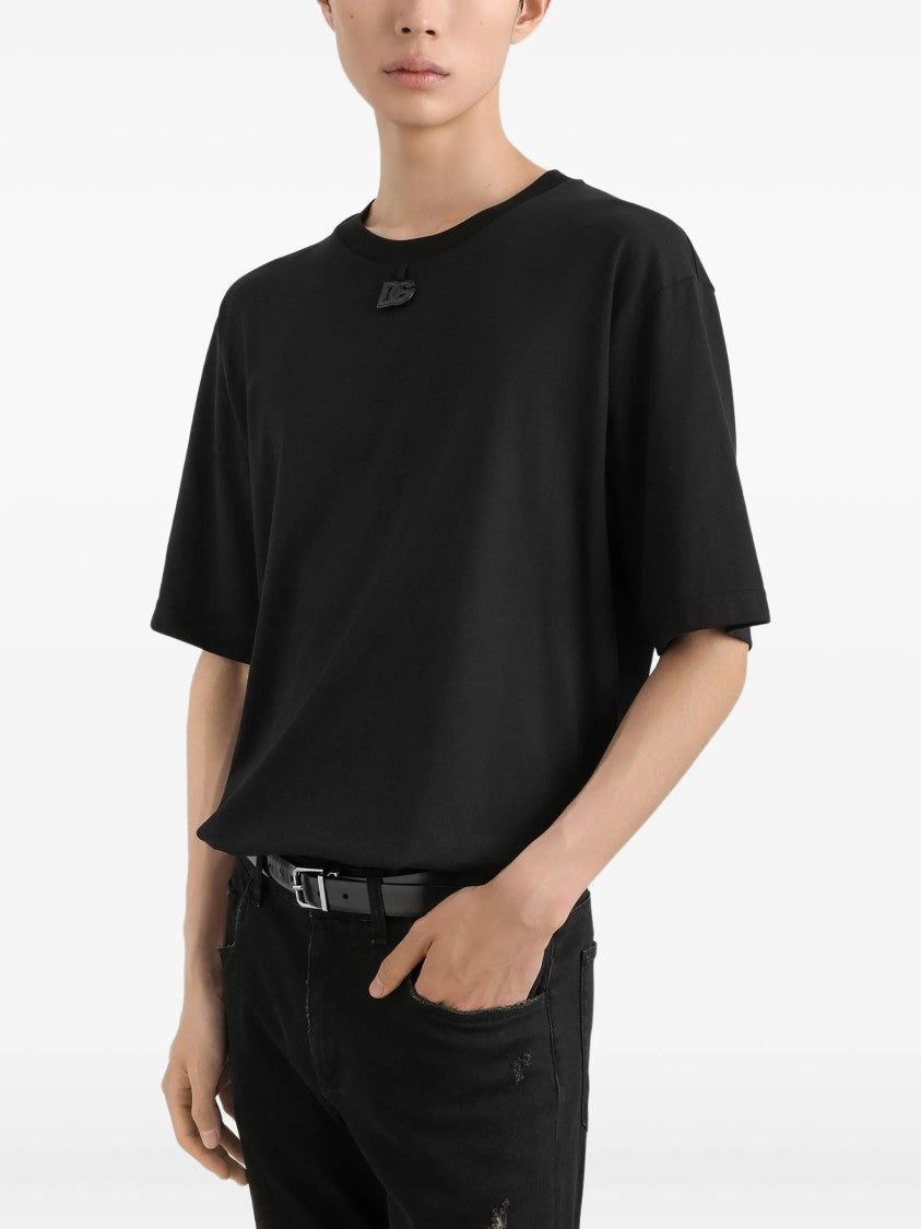 Dolce & Gabbana Black Classic Crew Neck Logo T-Shirt