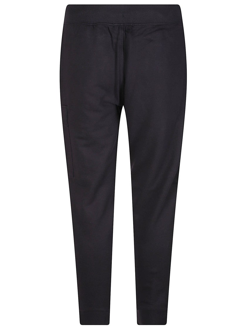 C.P. Company Lens Tapered Black Cotton Sweatpants
