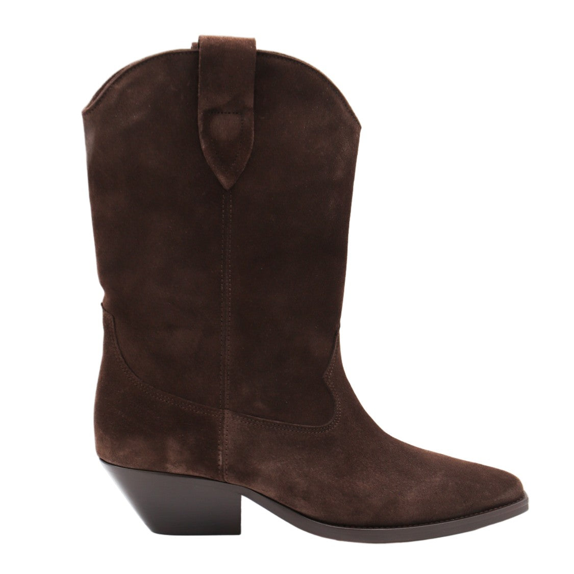 Isabel Marant Mid-Calf Brown Suede Boots With Pointed Toe