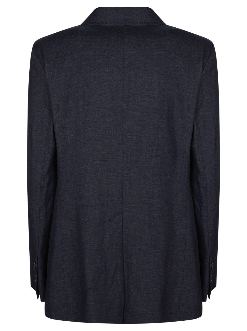 Circolo Deep Navy Denim Effect Blazer