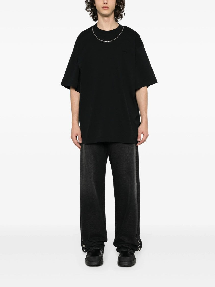 Ambush Black Ballchain Detail Organic Cotton T-Shirt
