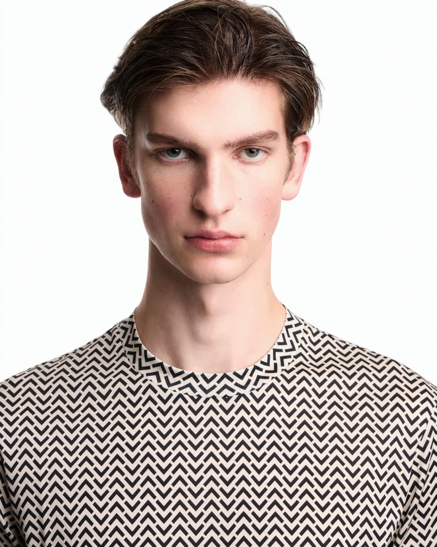 Emporio Armani Lyocell Blend Jersey Print T Shirt