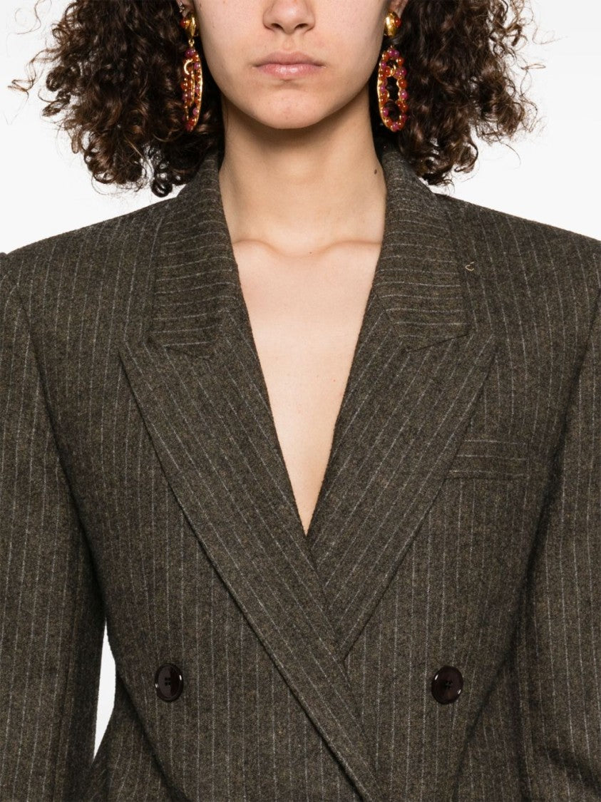 Isabel Marant Double-Breasted Brown Blazer With Tailored Fit