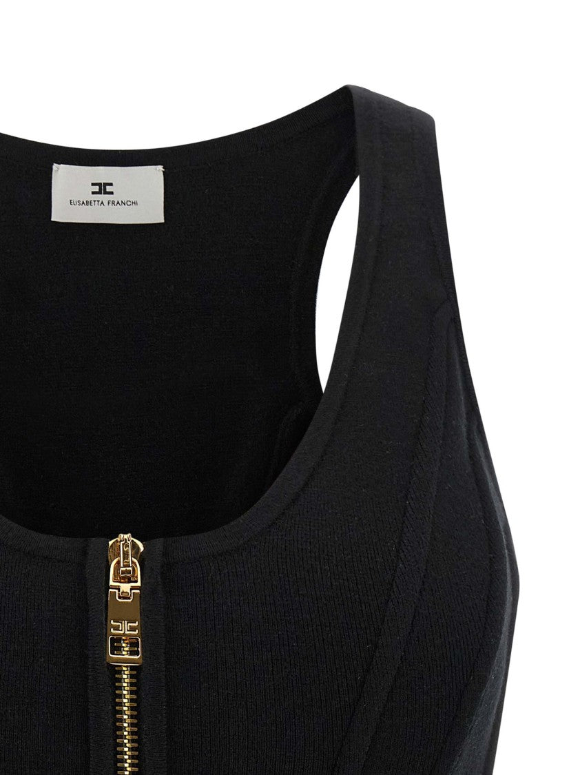 Elisabetta Franchi Structured Wool Blend Bustier Top