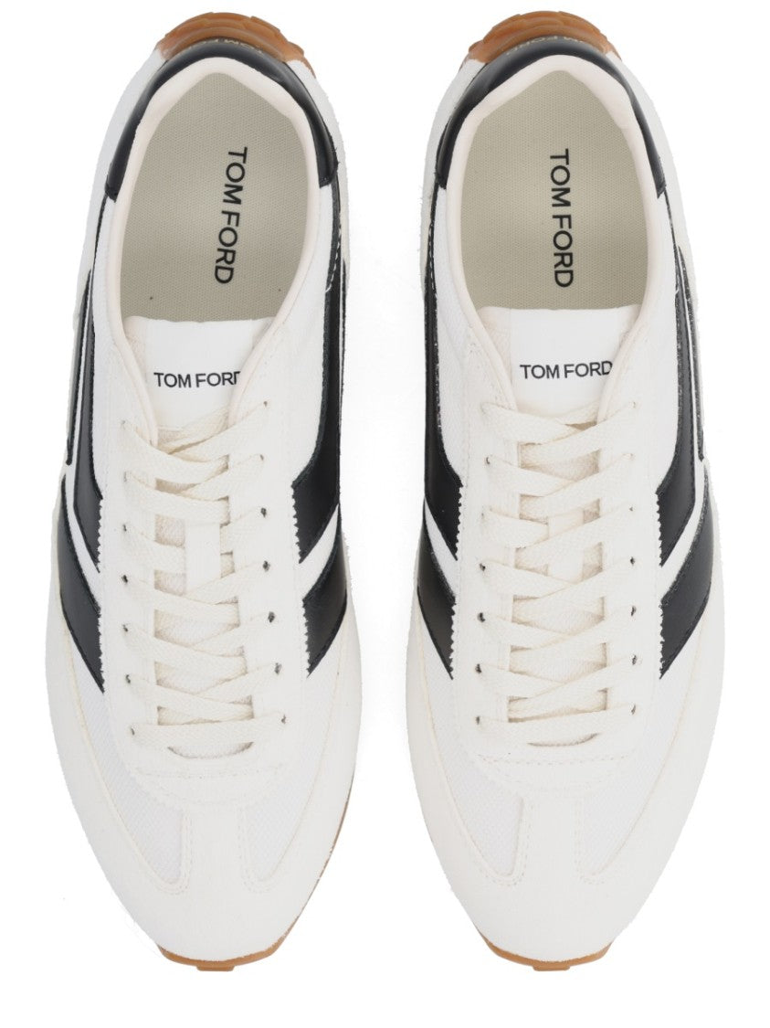 Tom Ford Mick Off-White Leather-Blend Sneakers