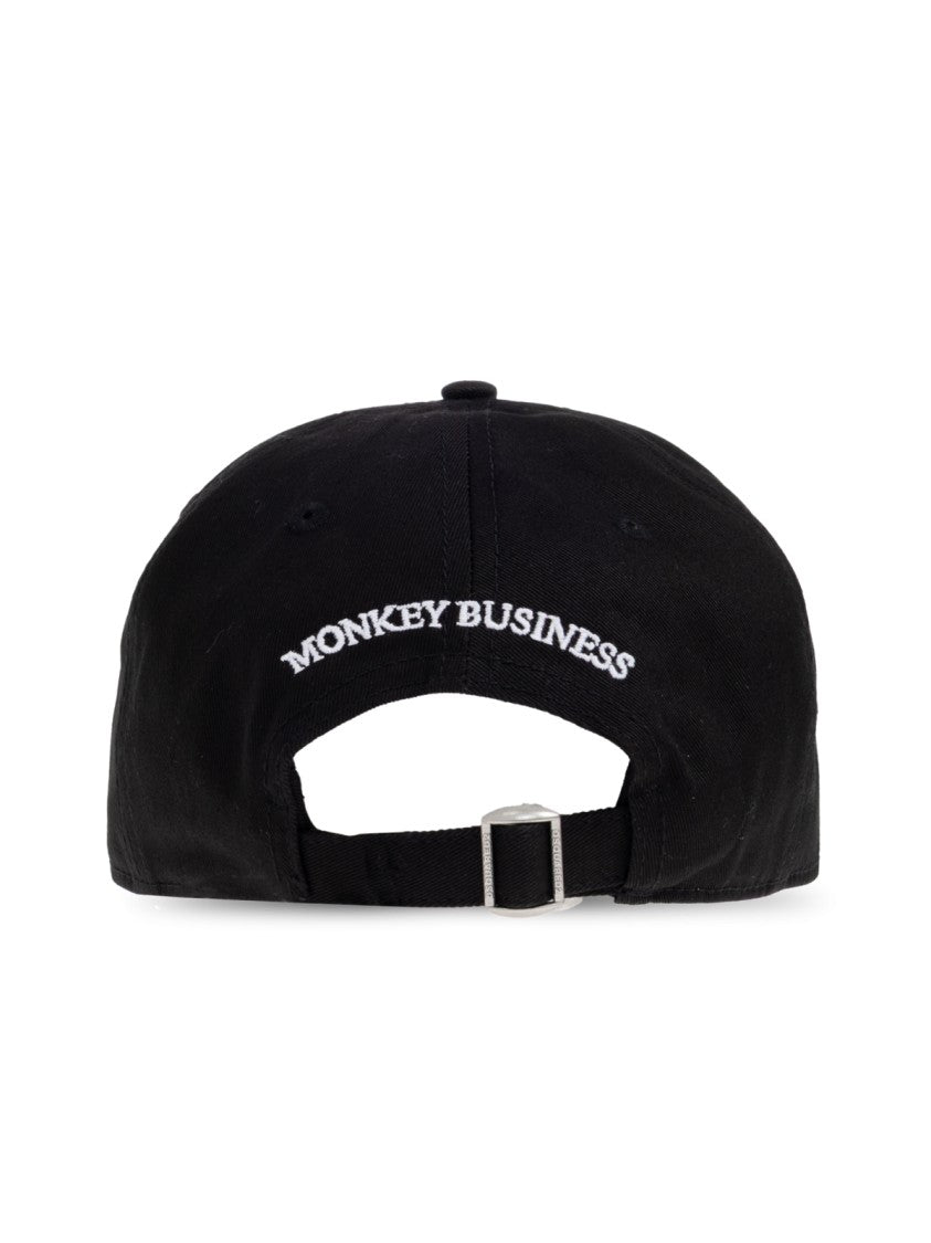 Dsquared2 Black Monkey Business Logo Cotton Baseball Cap