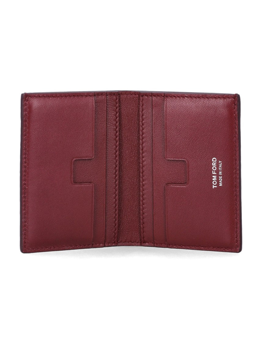 Tom Ford Lizard-Embossed Leather T Line Card Holder