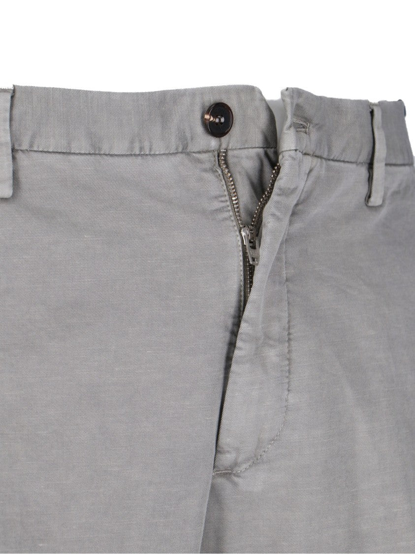 Incotex High-Waisted Grey Chino Pants With Straight Leg Design