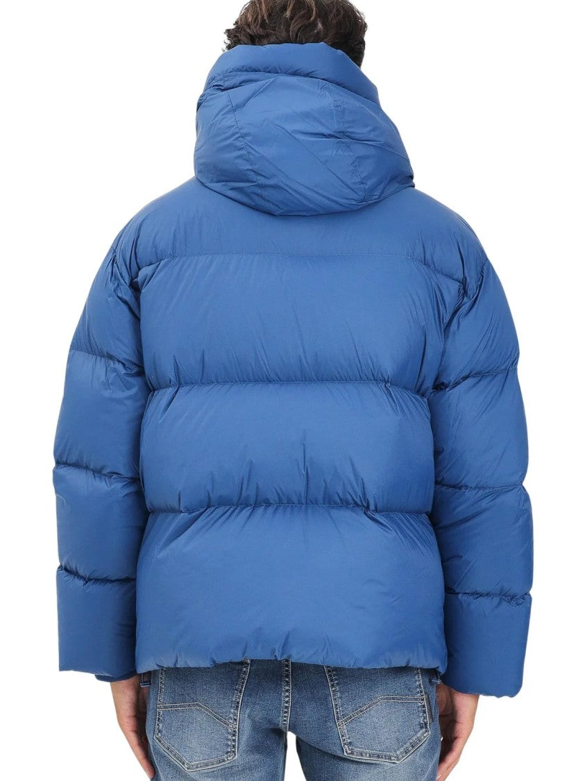 Armani Exchange Light Blue Quilted Polyamide Down Jacket