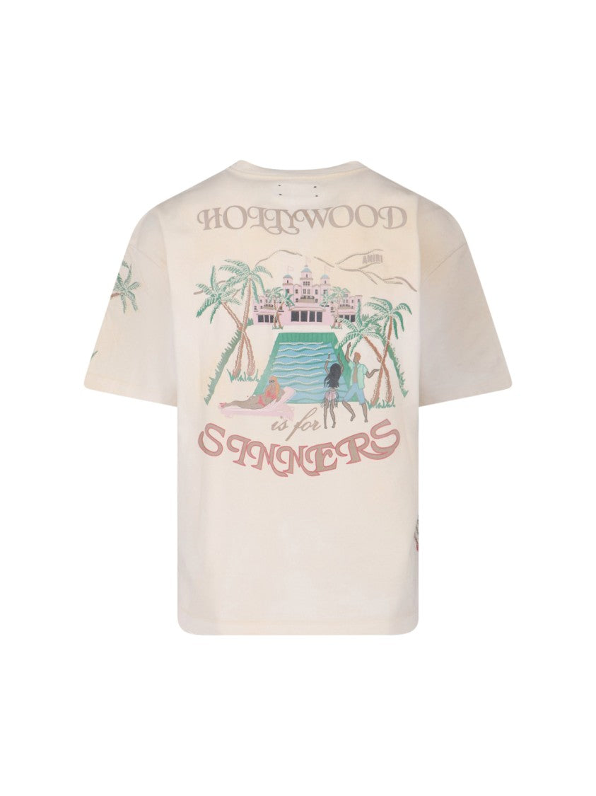 Amiri Relaxed Fit Graphic Print T-Shirt With Crew Neckline