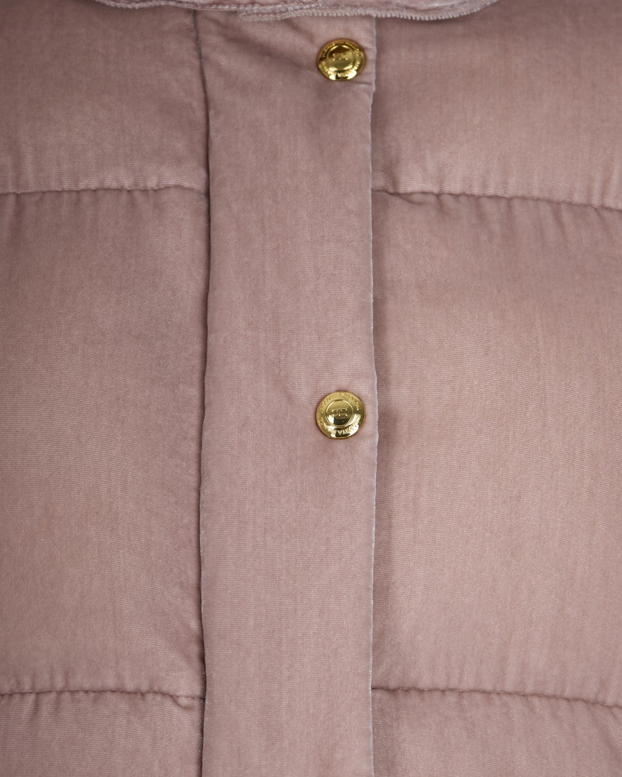 Elisabetta Franchi Sunrise Velvet Down Jacket With Hood