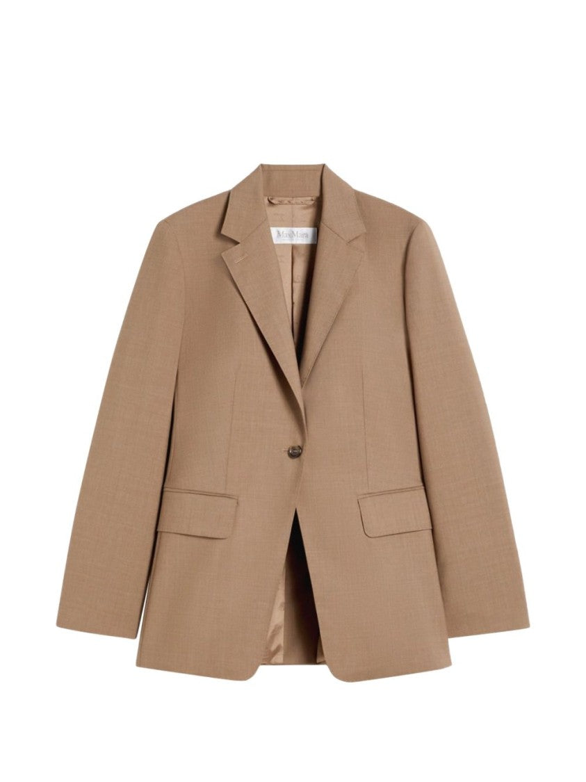 Max Mara Tailored Brown Virgin Wool Jacket