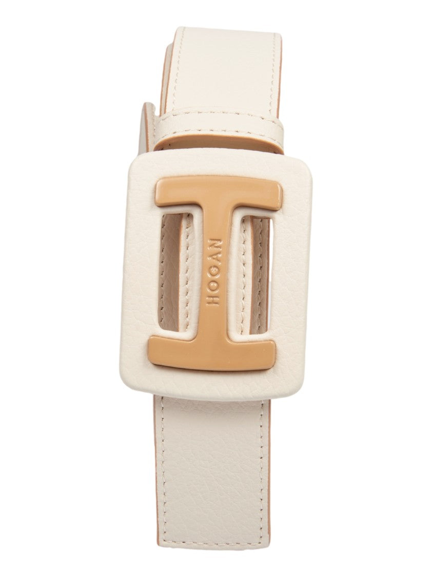 Hogan Hammered Effect Leather Belt