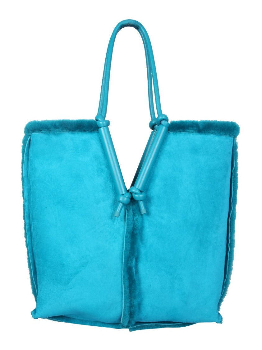 Bottega Veneta Unique Removable Double Handle Sherling Tote Bag