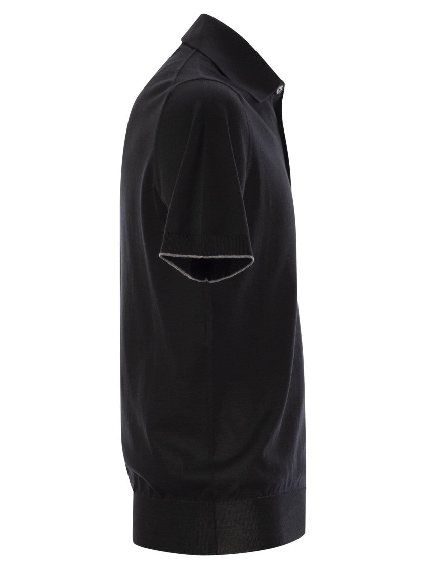 Brunello Cucinelli Lightweight Cotton Knit Polo Shirt