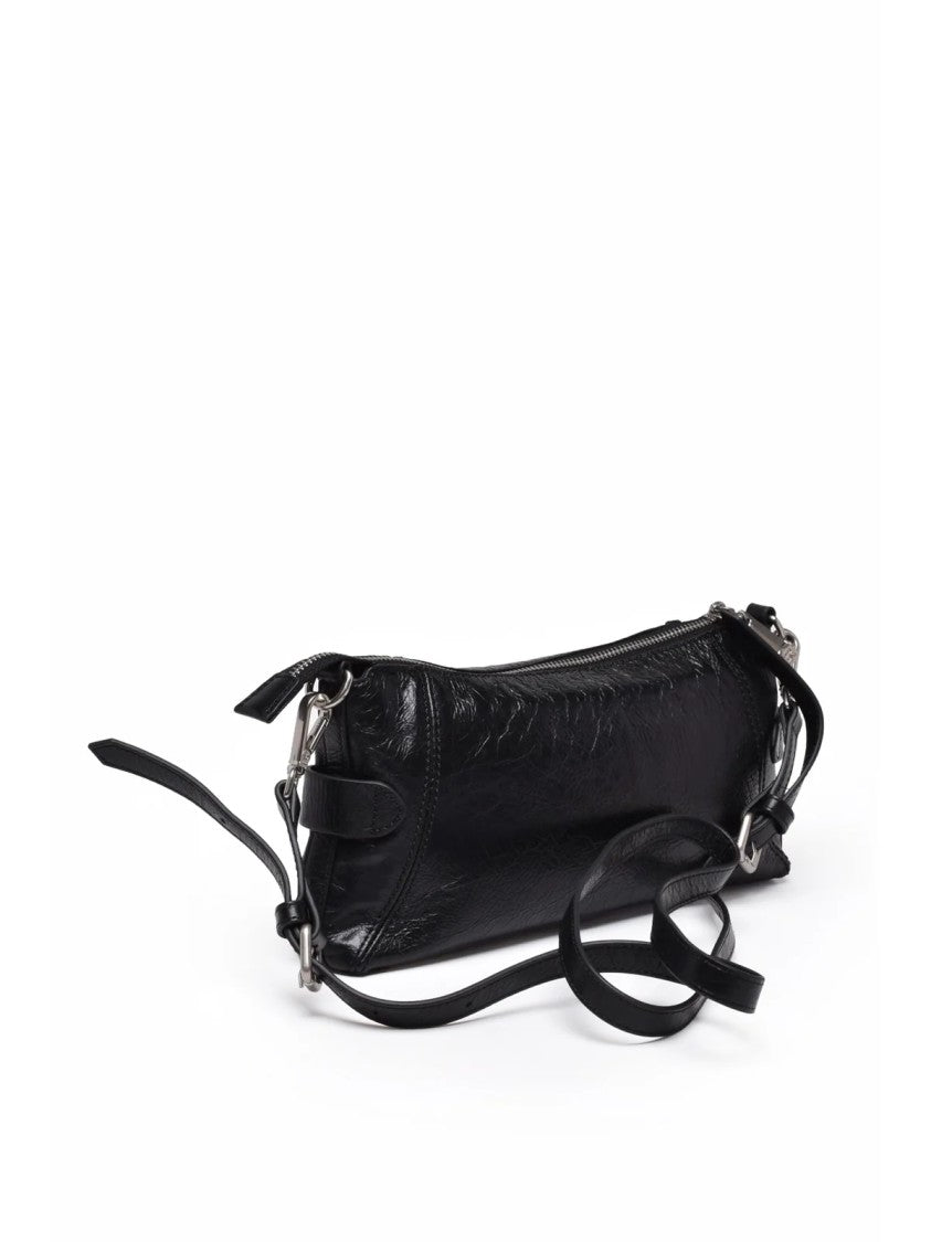 Ermanno Firenze Adele Leather Shoulder Bag With Zip Closure And Adjustable Strap