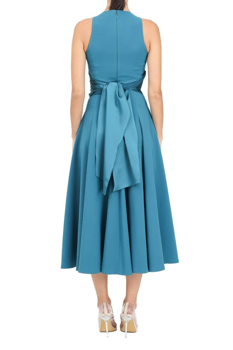 Santas* Green High-Neck Flared Dress