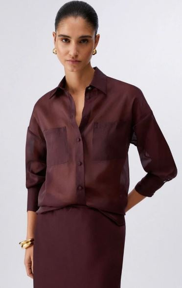 Liu Jo Translucent Organza Shirt With Patch Pockets