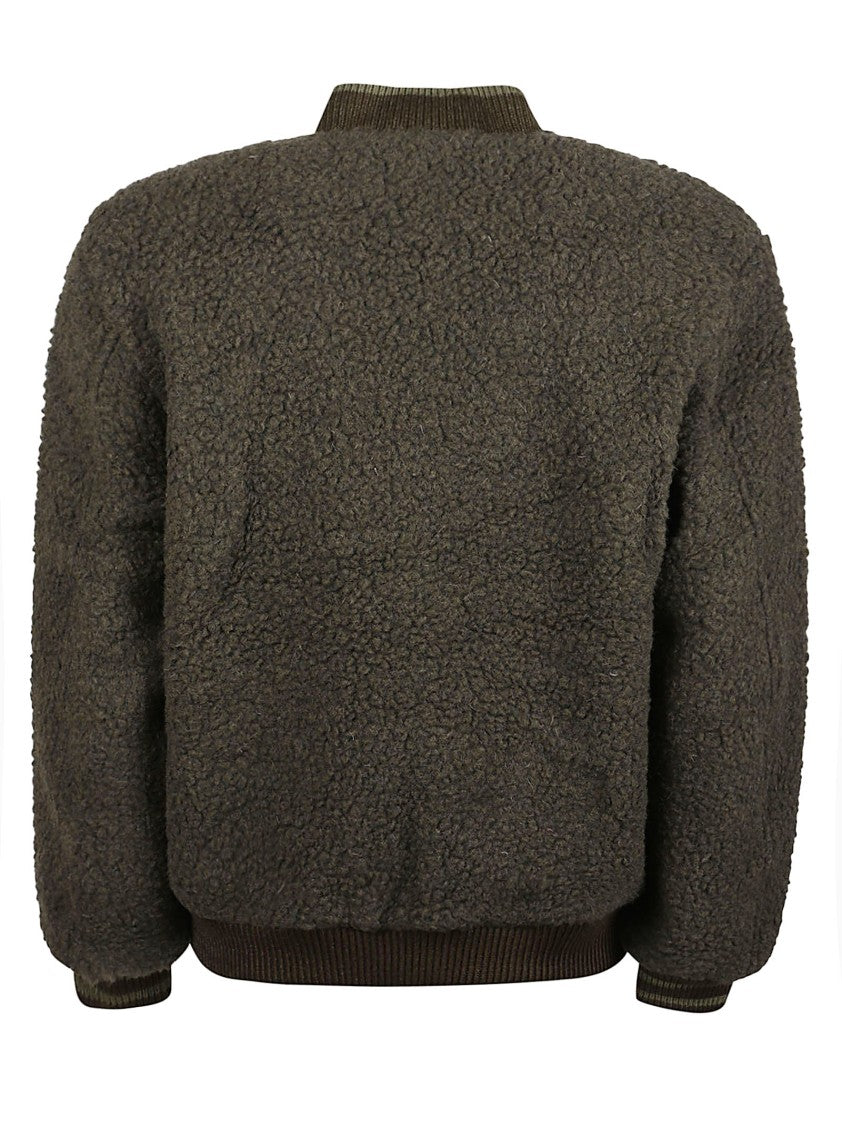 Diesel S-Reds Textured Striped Wool-Blend Bomber Jacket