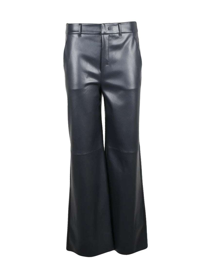 Max Mara Multicolor Polyester Faux Leather Cropped Pants