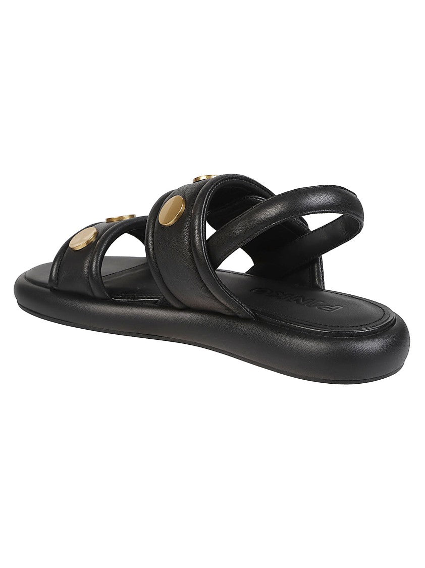 Pinko Fiona 01 Black Studded Leather Sandals