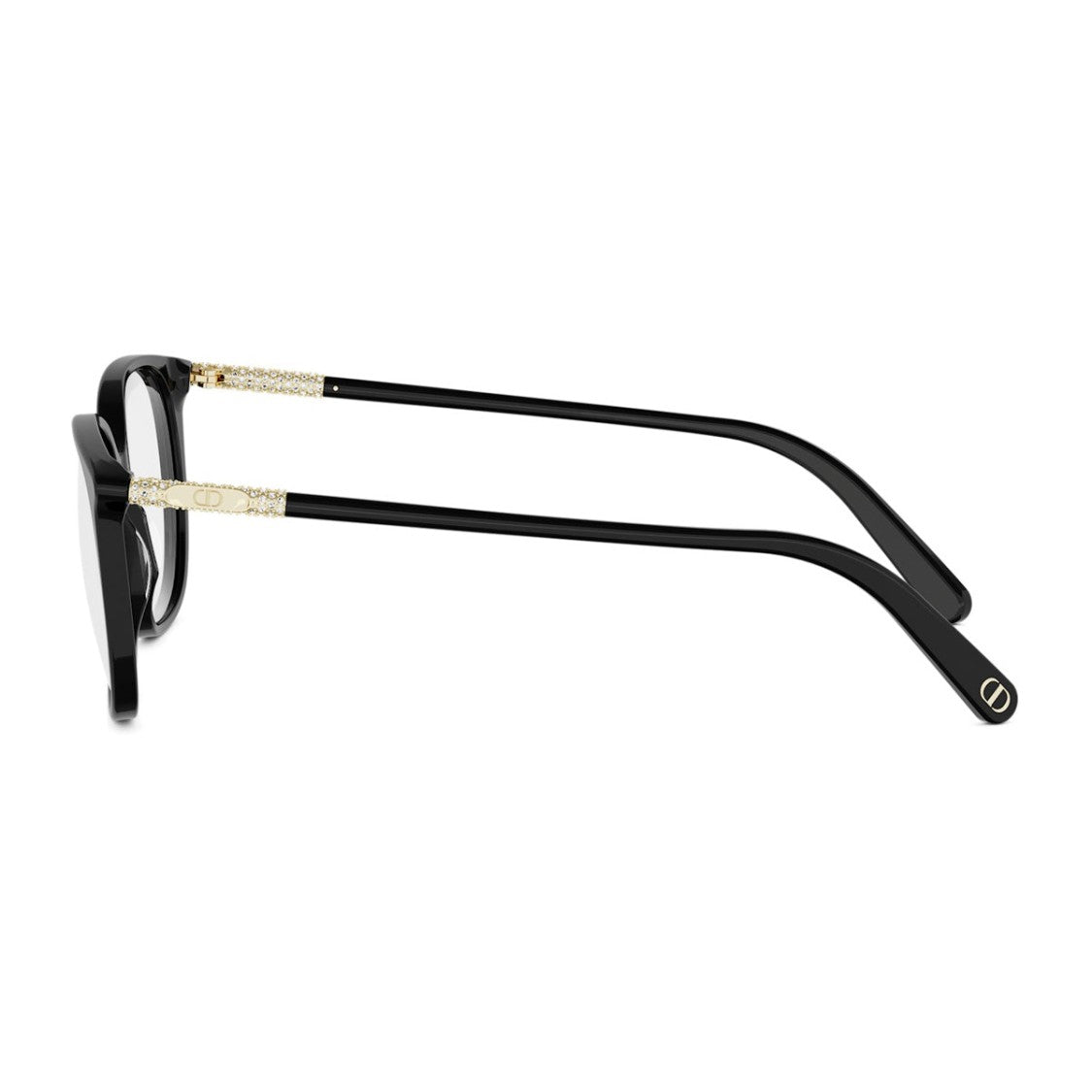Dior Glossy Black Acetate Eyewear With Metallic Details
