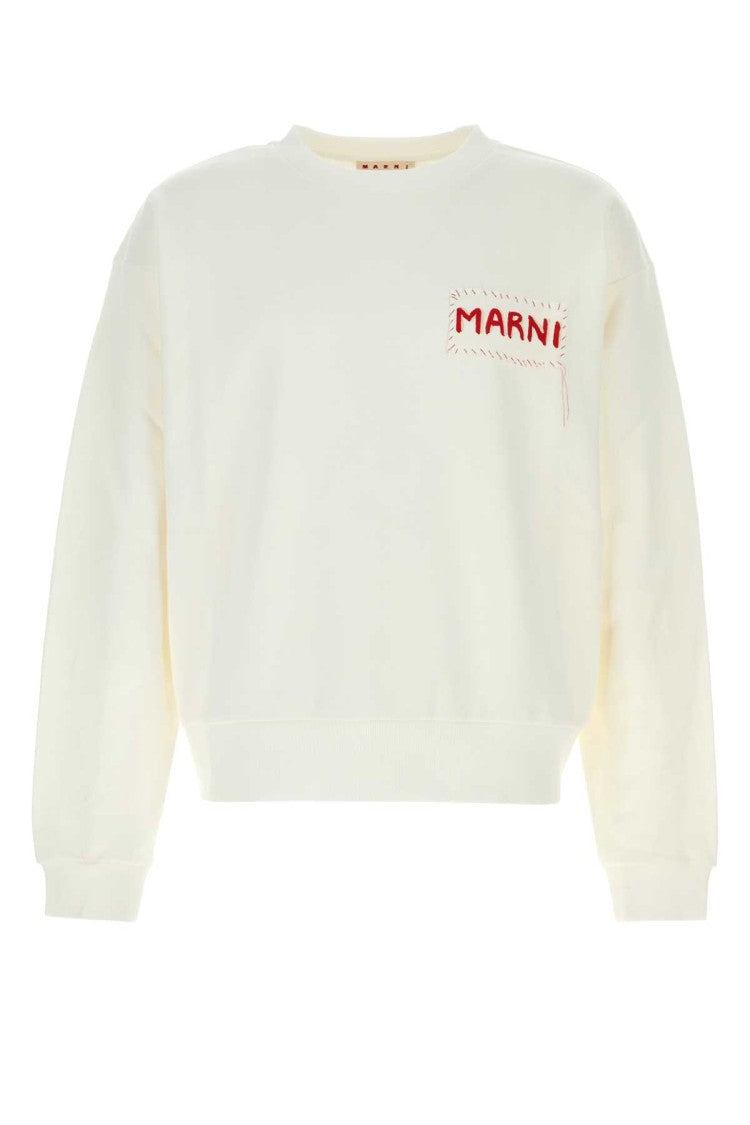 Marni White Cotton Sweatshirt