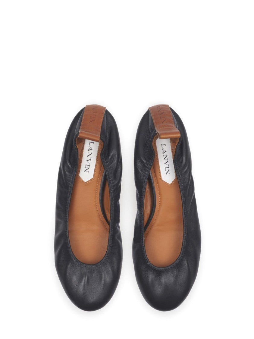 Lanvin Gathered Design Leather Ballerina Flats