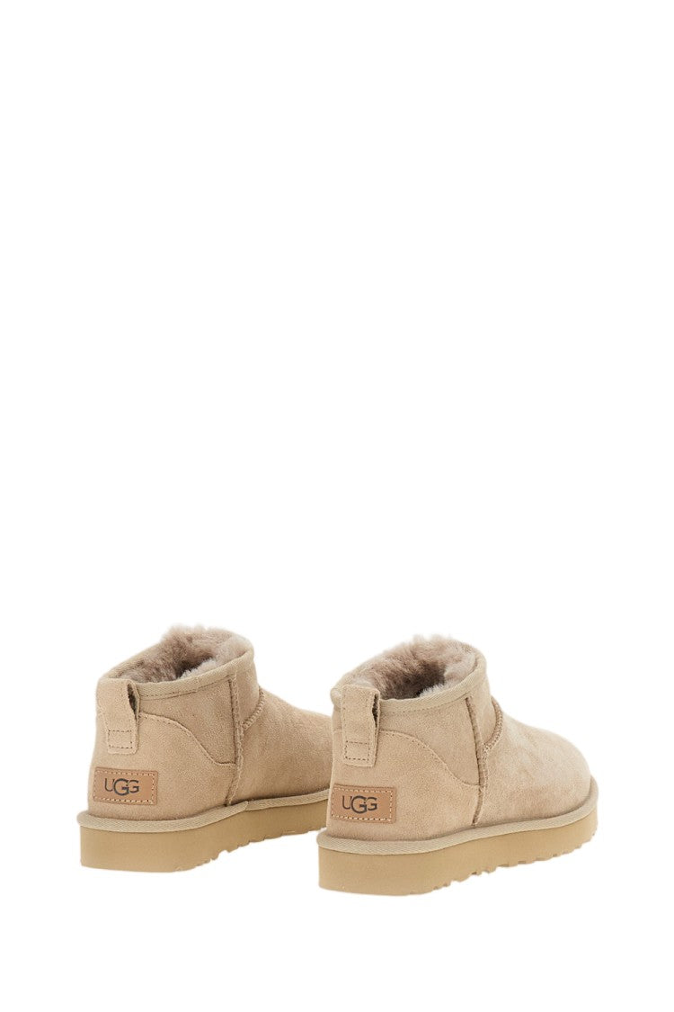 Ugg Beige Sheepskin Classic Ultra Mini Boots