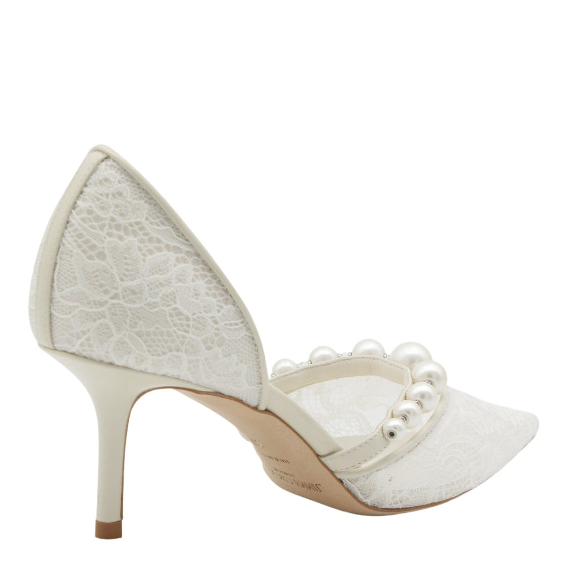 Jimmy Choo Pointed Toe D'orsay Heels With Faux Pearl Detailing