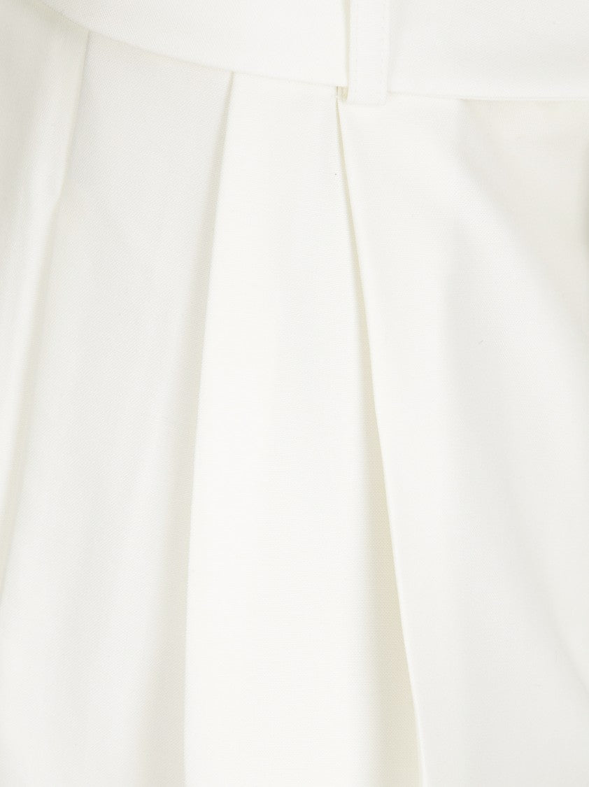 Róhe Wide-Leg Pants With Belt In Lightweight Wool