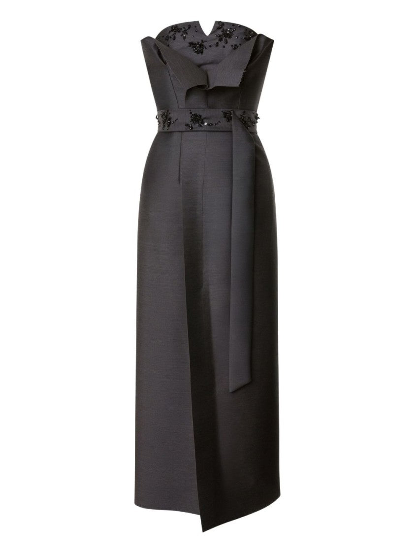Alberta Ferretti Strapless Midi Dress With Folded Neckline