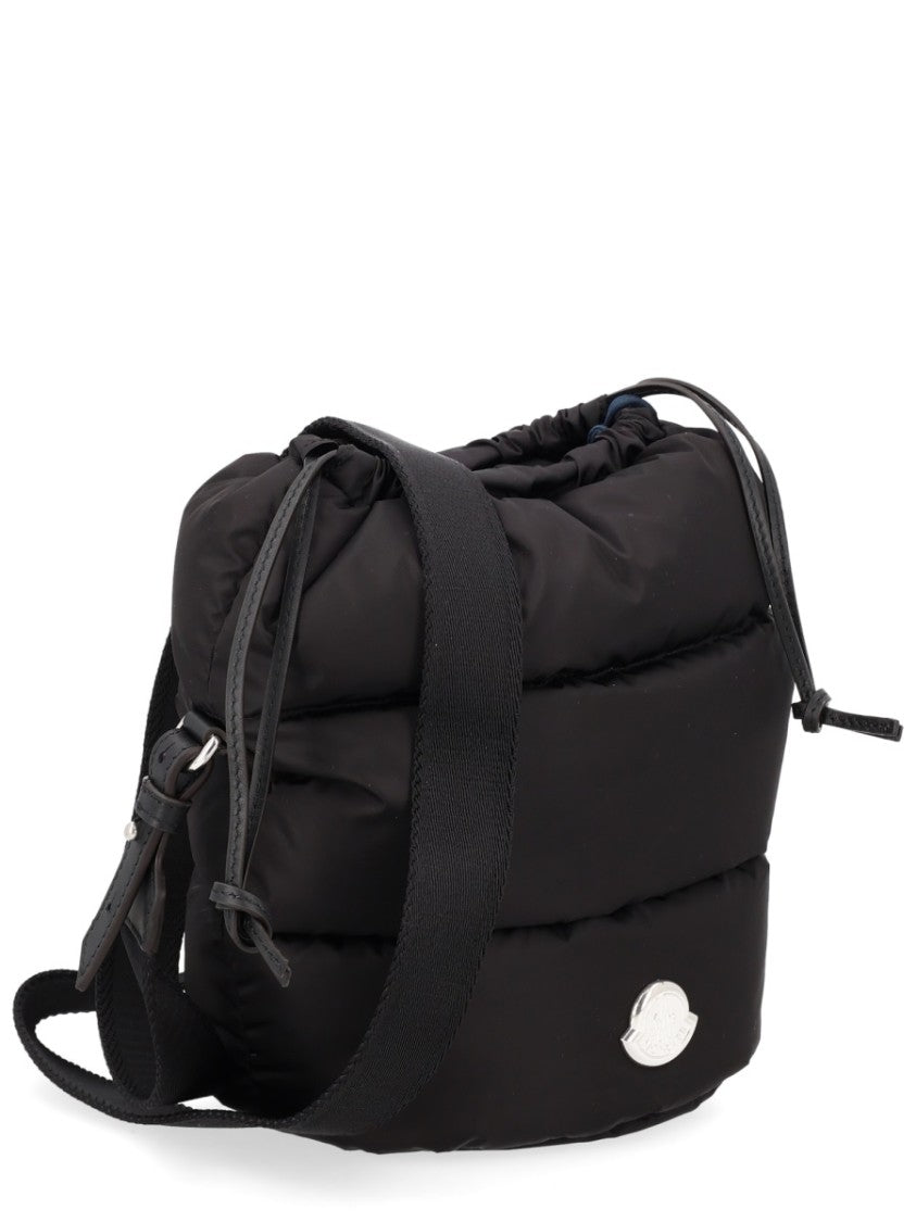 Moncler Padded Black Bag With Drawstring Closure And Minimalist Design