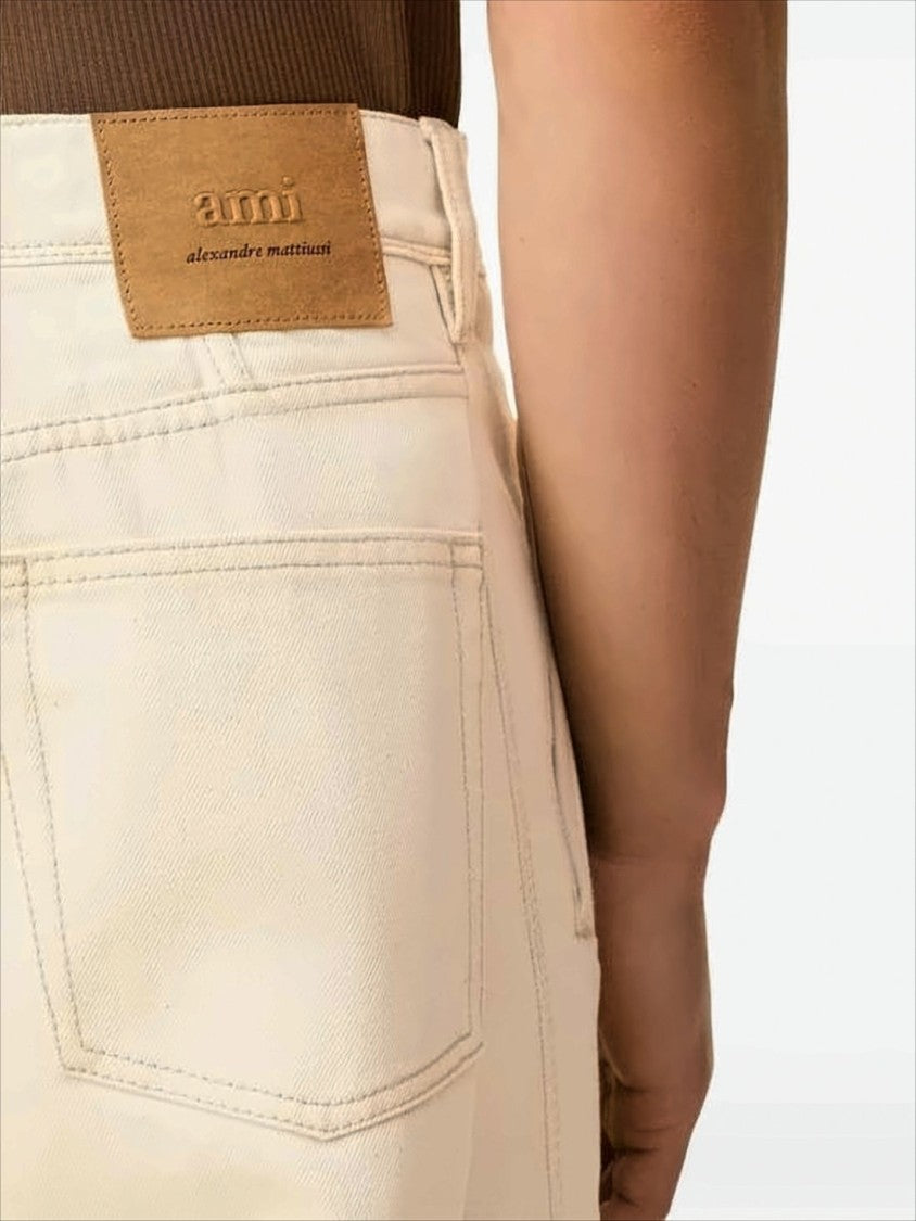 Ami High-Waisted Wide-Leg Denim Pants