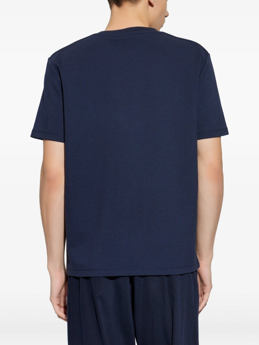 Balmain Blue Loose Ss Relaxed Logo T-Shirt