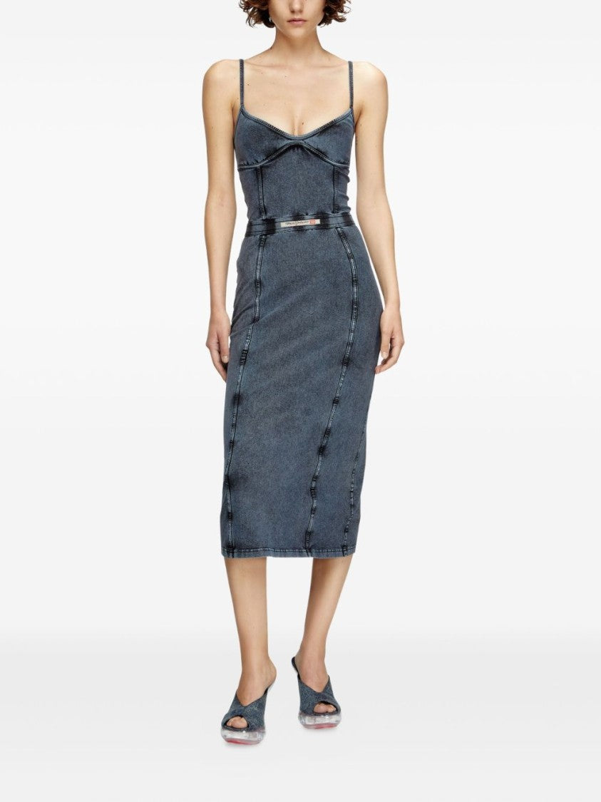 Diesel Charcoal Grey Denim Midi Dress