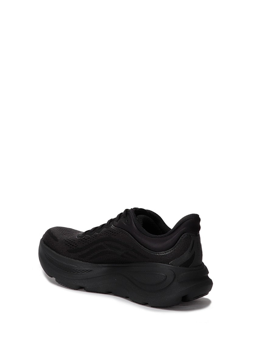 Hoka Streamlined Black Running Shoe With Textured Mesh Upper